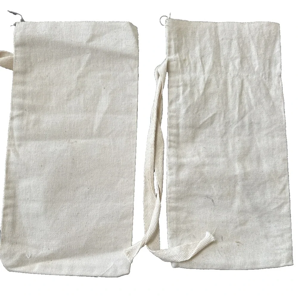 2 Vintage Bank $100 Silver First National Bank Topeka Kansas Canvas Money Sack